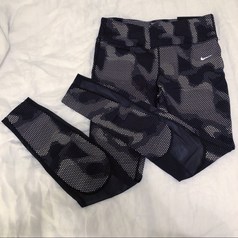 Nike Black and White Dot-Print Leggings